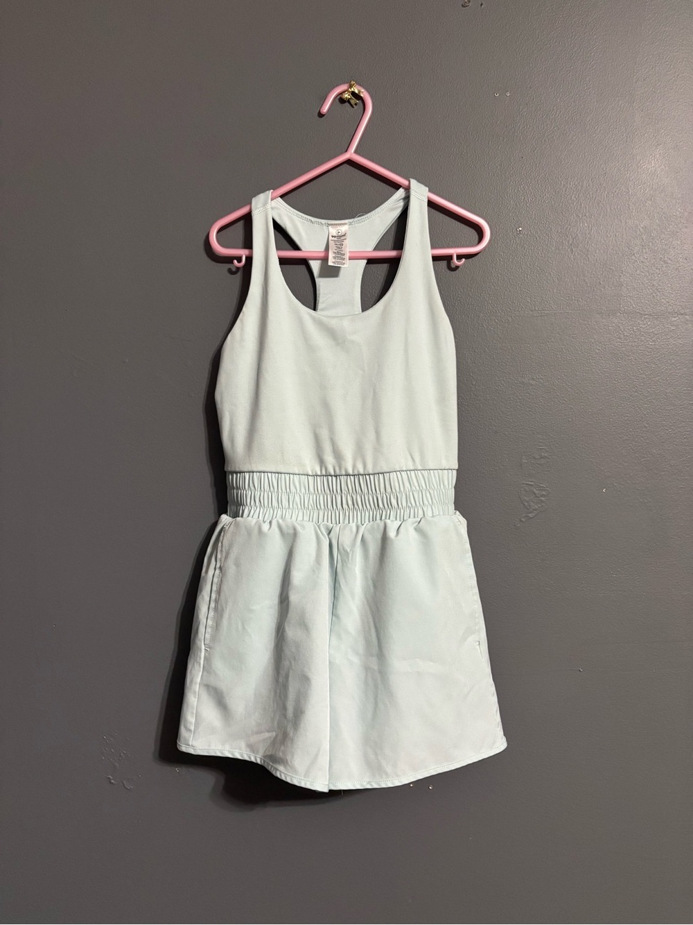 90 degree by reflex summer light blue tank short romper girls M/10